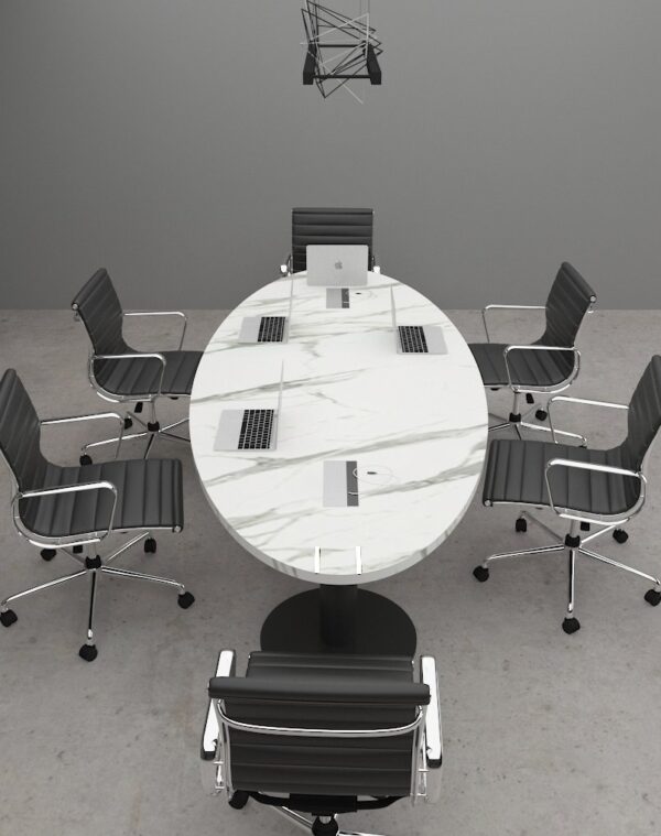 Pole Oval Meeting (Small) Table With Black Leg