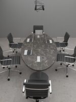 Pole Oval Meeting (Small) Table With Grey Leg
