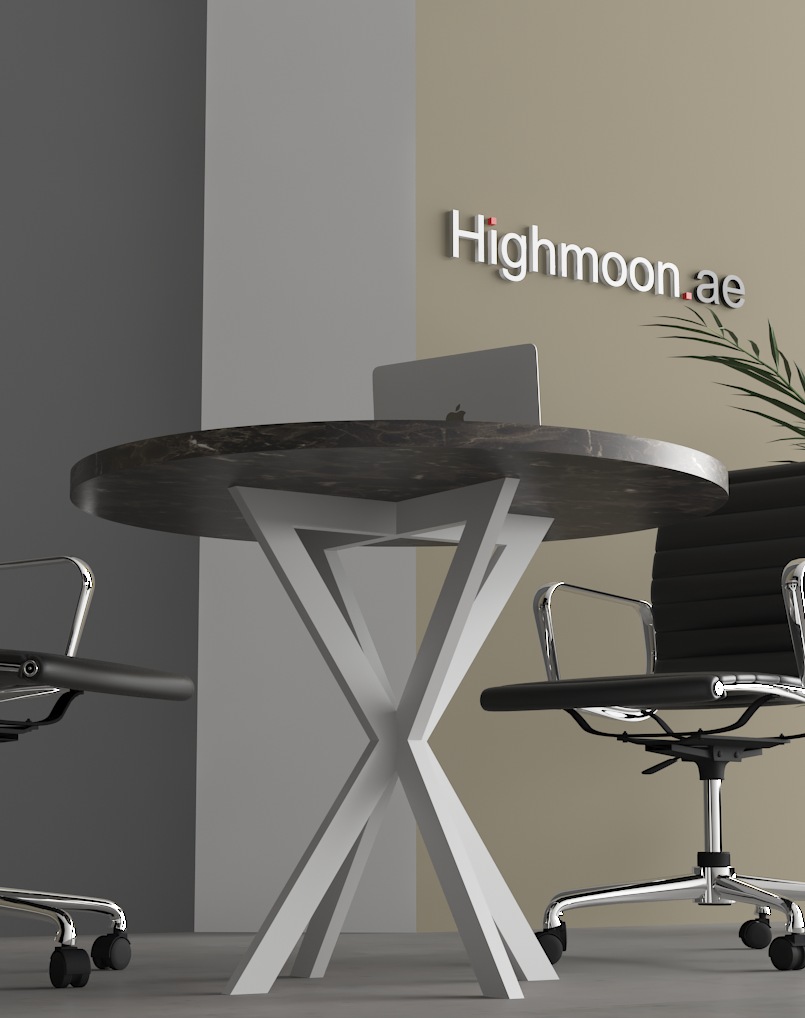 Ello Round Meeting Table With White Leg