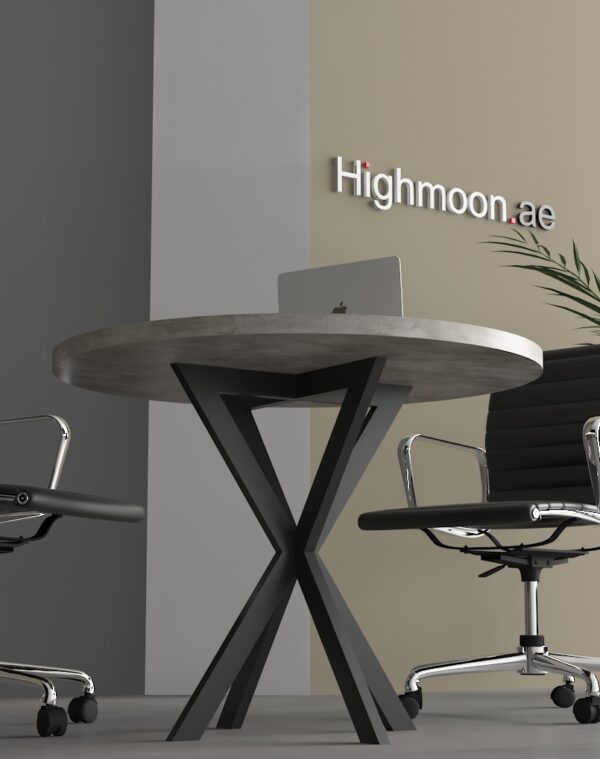 Ello Round Meeting Table With Black Leg