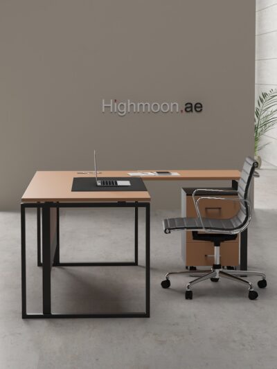 Apple L Shaped Executive Desk With Black Leg