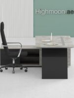 Crystal L Shaped Executive Desk With Black Leg