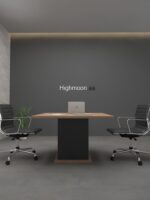Apple Square Meeting Table With Black Leg