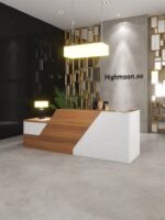 Peanut Reception Desk With White Panel