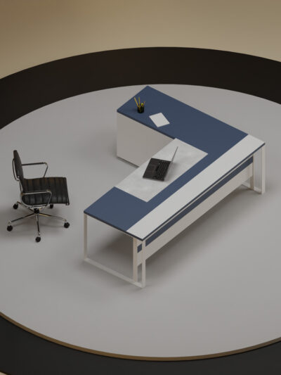 Motif Executive Desk With White Leg