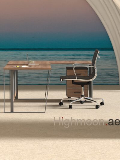 Slope L Shaped Executive Desk With Grey Leg