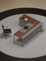 Motif Executive Desk With Grey Leg