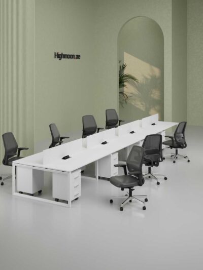 Nade 8 Cluster Workstation (White Leg)