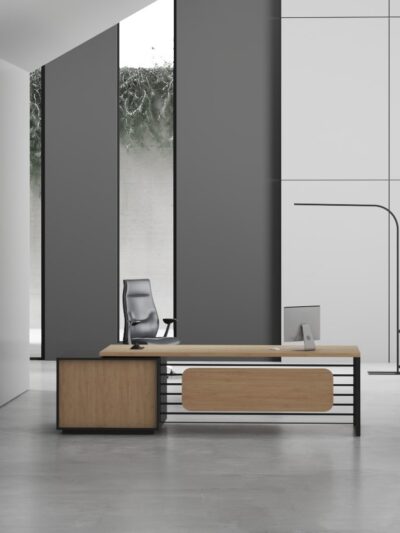Cube Straight Manager Desk (Black Leg)