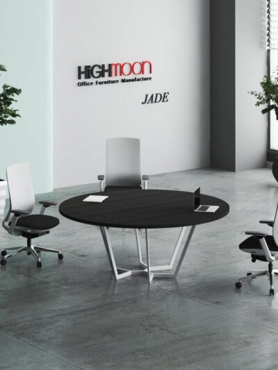 Jade Round Meeting Table (Black)