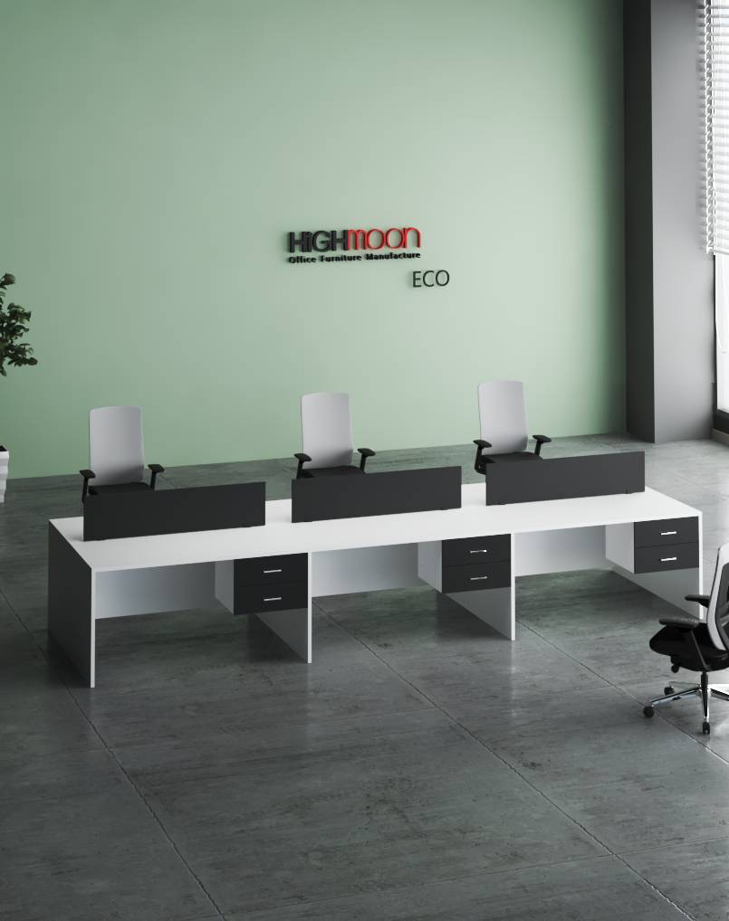 Eco 6 Cluster Workstation - Highmoon Office Furniture Eco 6 Cluster Workstation