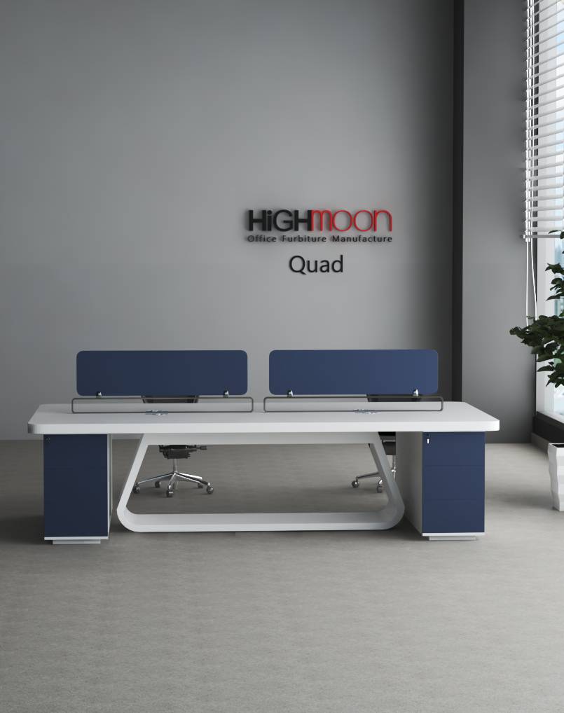 Quad 4 Cluster Workstation - Highmoon Office Furniture Quad 4 Cluster Workstation
