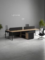 Sync 4 Cluster L Shaped Workstation (Black Leg)