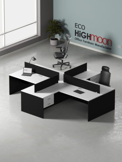 Eco 4 Cluster L Shaped Workstation