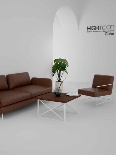 Cube Square Coffee Table (White Leg)