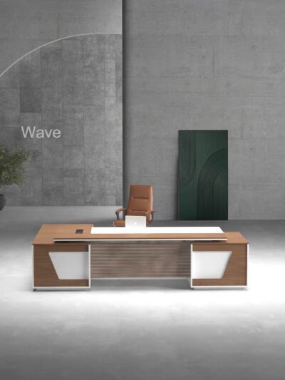 Wave Executive Desk (White Leg)