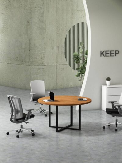 Keep Round Meeting Table (Black Leg)